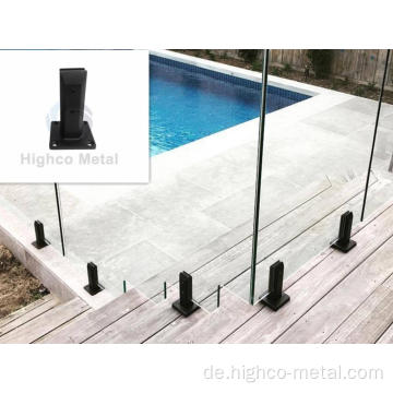 Schwarz-beschichtetes quadratisches Glas-Fechten-Geländer-Balustrade-Zapfen